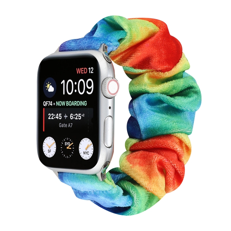 Flannel Hair Ring  Strap Watch Band For Apple Watch Series 9&8&7 41mm / SE 3&SE 2&6&SE&5&4 40mm / 3&2&1 38mm(9)