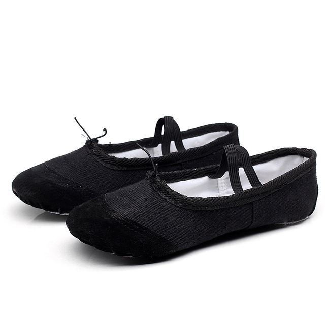 Flats Soft Ballet Shoes Latin Yoga Dance Sport Shoes for Children & Adult(Black)