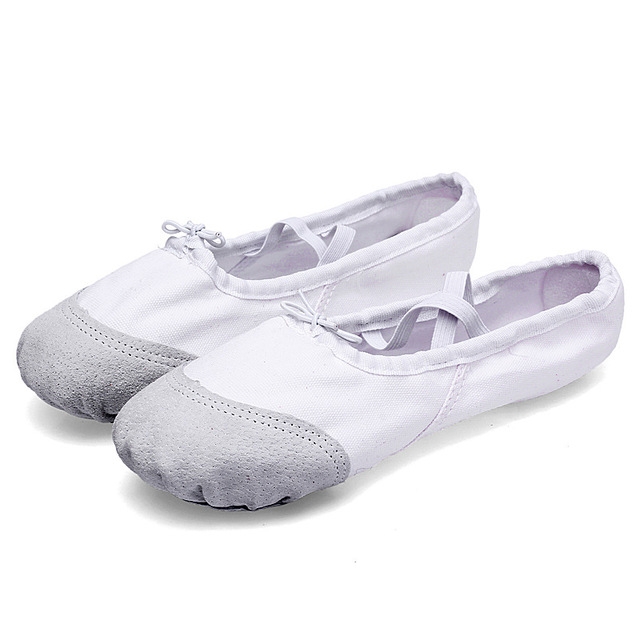 Flats Soft Ballet Shoes Latin Yoga Dance Sport Shoes for Children & Adult(White)