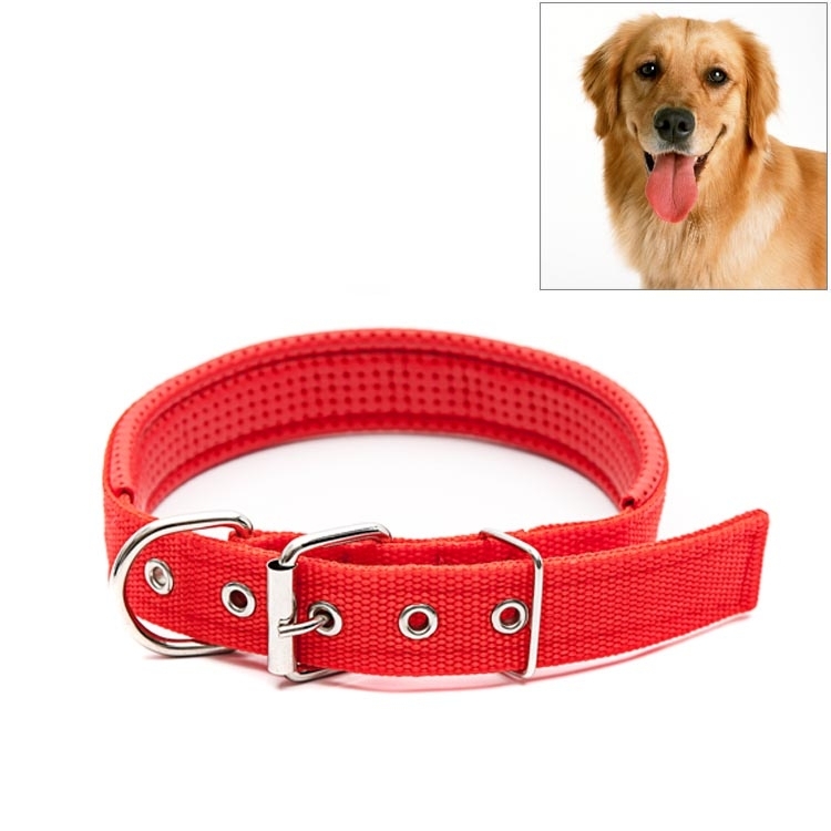 Foam Cotton Polyester Pet Collars Pet Neck Strap Dog Neckband Cats Dogs Collars, 3.5cm x 57cm (Red)