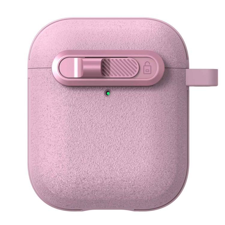 For AirPods 1 & 2 Starry Texture Lock Buckle Shockproof Earphones Case(Pink)