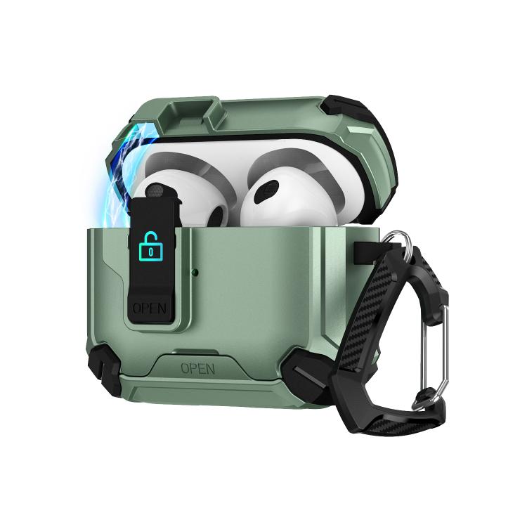 For AirPods 1 / 2 Two Color MagSafe Magnetic Holder Earphone Case(Black Dark Green)
