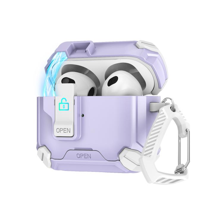 For AirPods 1 / 2 Two Color MagSafe Magnetic Holder Earphone Case(White Purple)
