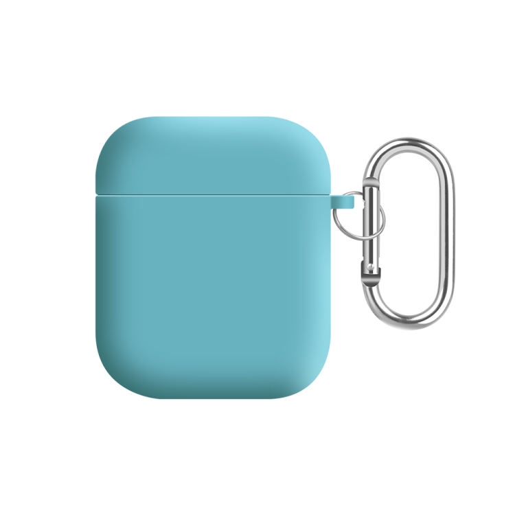 For AirPods 2 / 1 PC Lining Silicone Bluetooth Earphone Protective Case(Ice Blue)