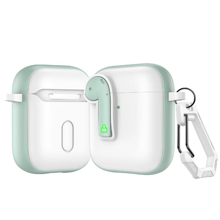 For AirPods 2 Colorful Lock Earphones Protective Case(Green)