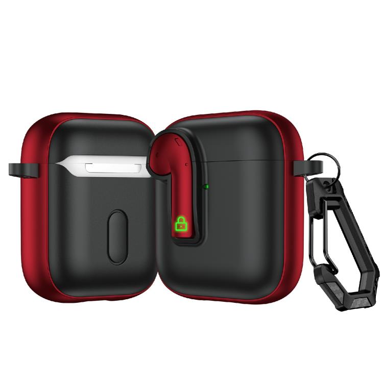 For AirPods 2 Colorful Lock Earphones Protective Case(Red)