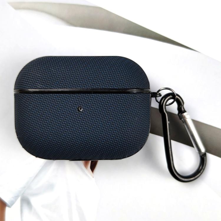 For AirPods 3 Technical Fabric Double Strand Leather Earphone Protective Case(Blue)