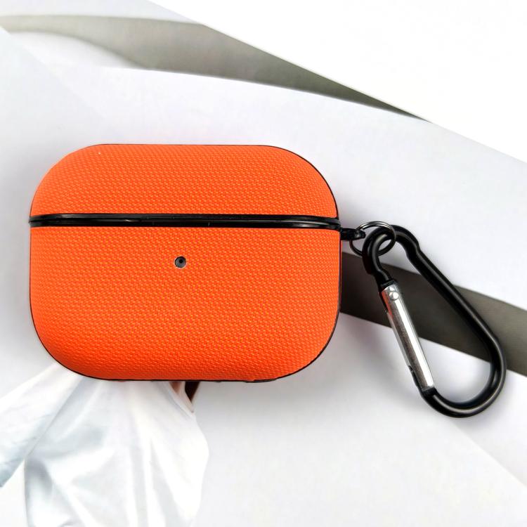 For AirPods 3 Technical Fabric Double Strand Leather Earphone Protective Case(Orange)