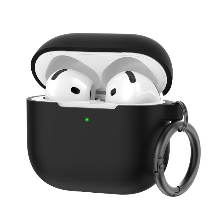 For AirPods 4 AhaStyle PT196 Integrated Silicone Protective Case(Black)