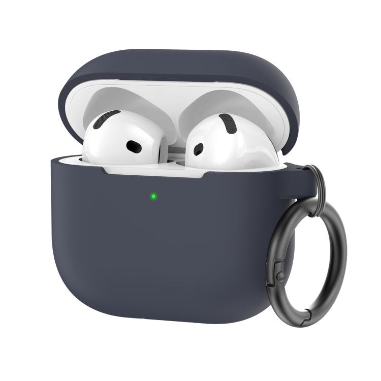 For AirPods 4 AhaStyle PT196 Integrated Silicone Protective Case(Dark Blue)