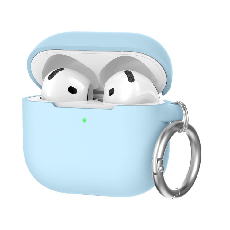 For AirPods 4 AhaStyle PT196 Integrated Silicone Protective Case(Light Blue)