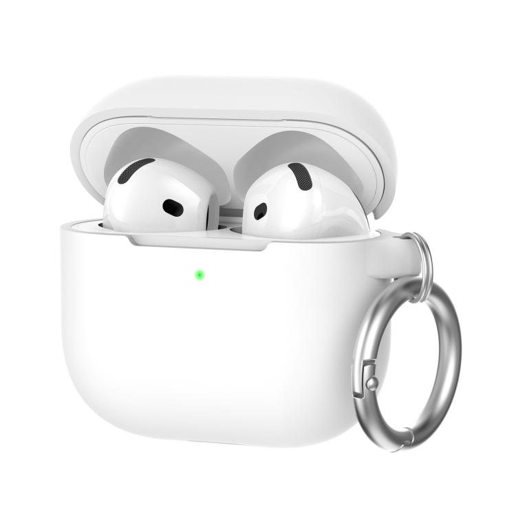 For AirPods 4 AhaStyle PT196 Integrated Silicone Protective Case(White)