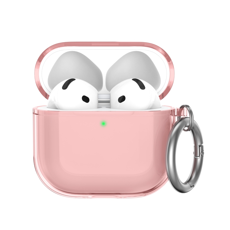 For Airpods 4 AhaStyle WG164 Earphone Anti-Drop TPU Split Protective Case(Transparent Pink)