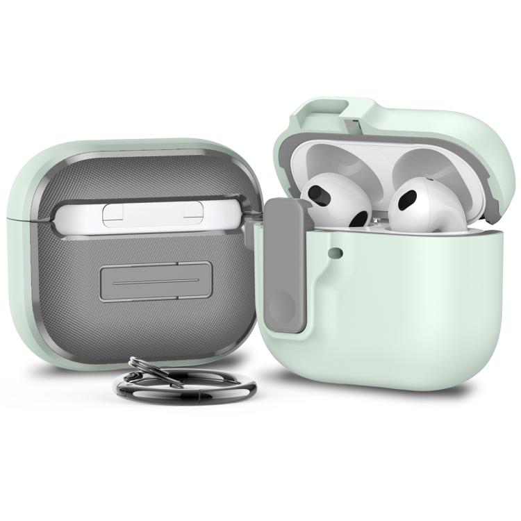 For AirPods 4 Automatic Switch Lock Bluetooth Earphone Shockproof Protective Case(Mint Green)