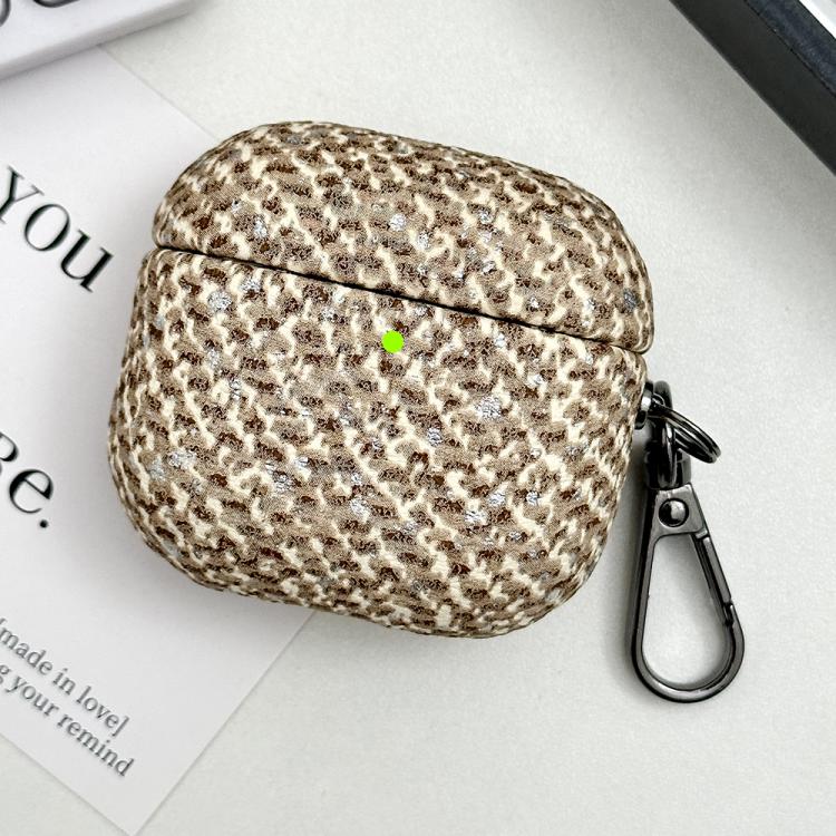 For AirPods 4 Camouflage Texture Earbuds Box PC Case with Hook(Yellow)
