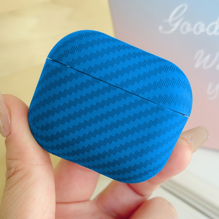For AirPods 4 Carbon Fiber TPU Frosted Earphone Protective Case(Blue)