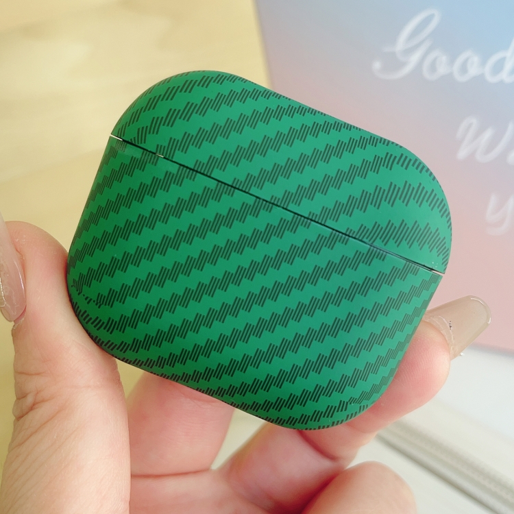For AirPods 4 Carbon Fiber TPU Frosted Earphone Protective Case(Green)