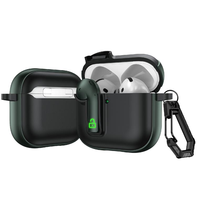 For AirPods 4 Colorful Lock Earphones Protective Case(Army Green)