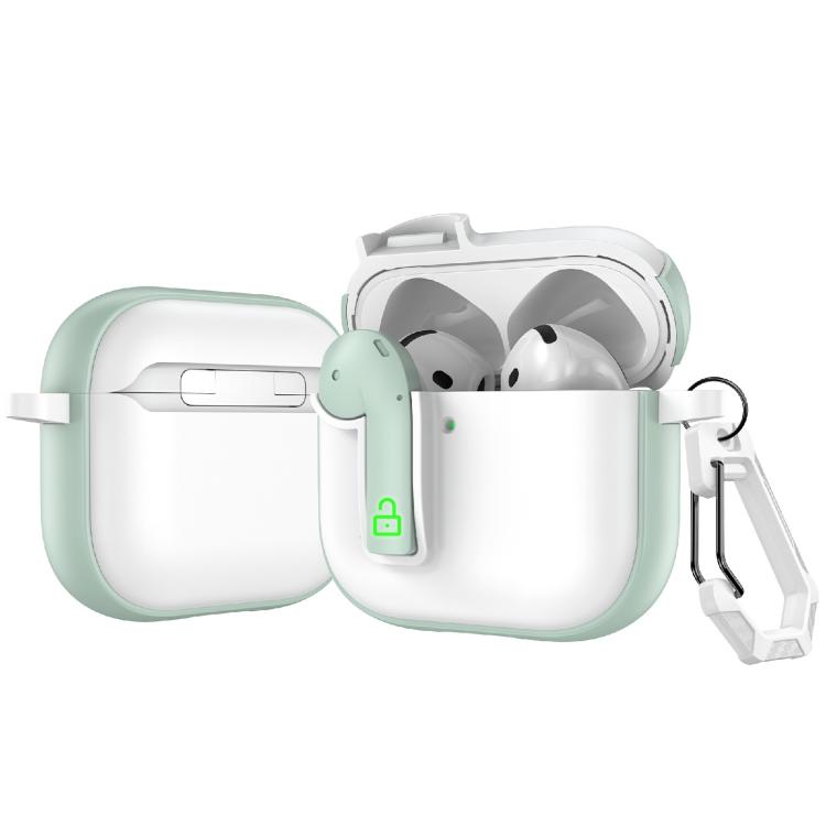 For AirPods 4 Colorful Lock Earphones Protective Case(Green)