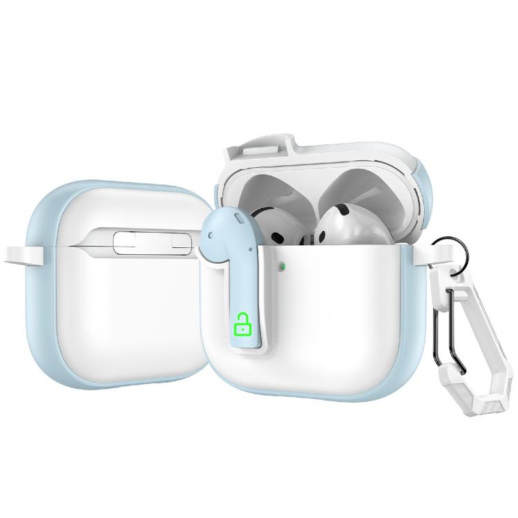 For AirPods 4 Colorful Lock Earphones Protective Case(Light Blue)