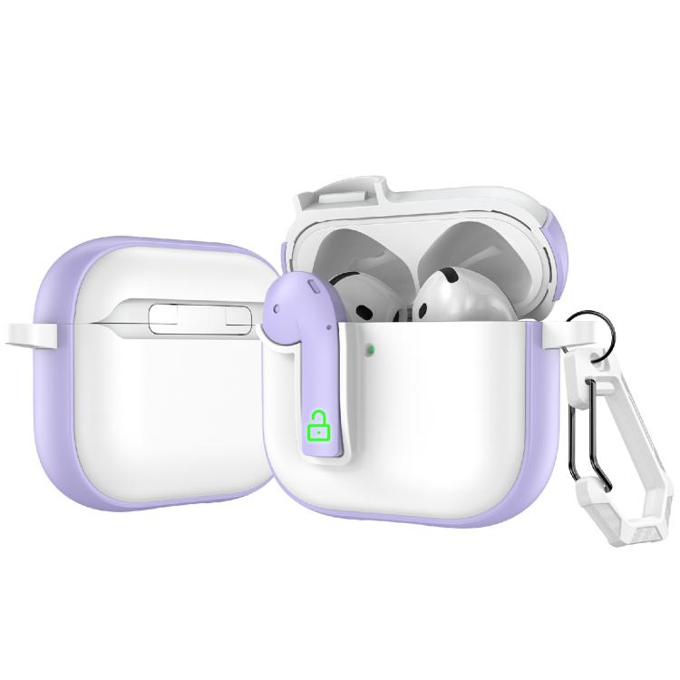For AirPods 4 Colorful Lock Earphones Protective Case(Purple)