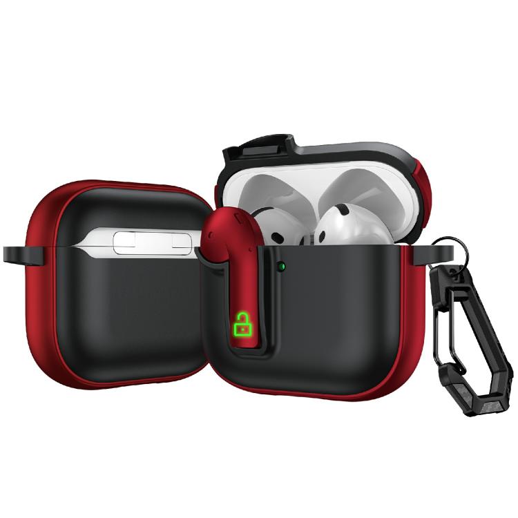 For AirPods 4 Colorful Lock Earphones Protective Case(Red)