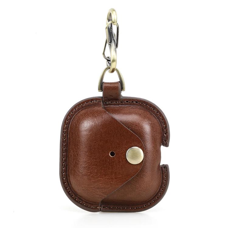 For AirPods 4 CONTACTS FAMILY CF1209 Earphone Leather Snap Case Full Protection Against Drops(Coffee)