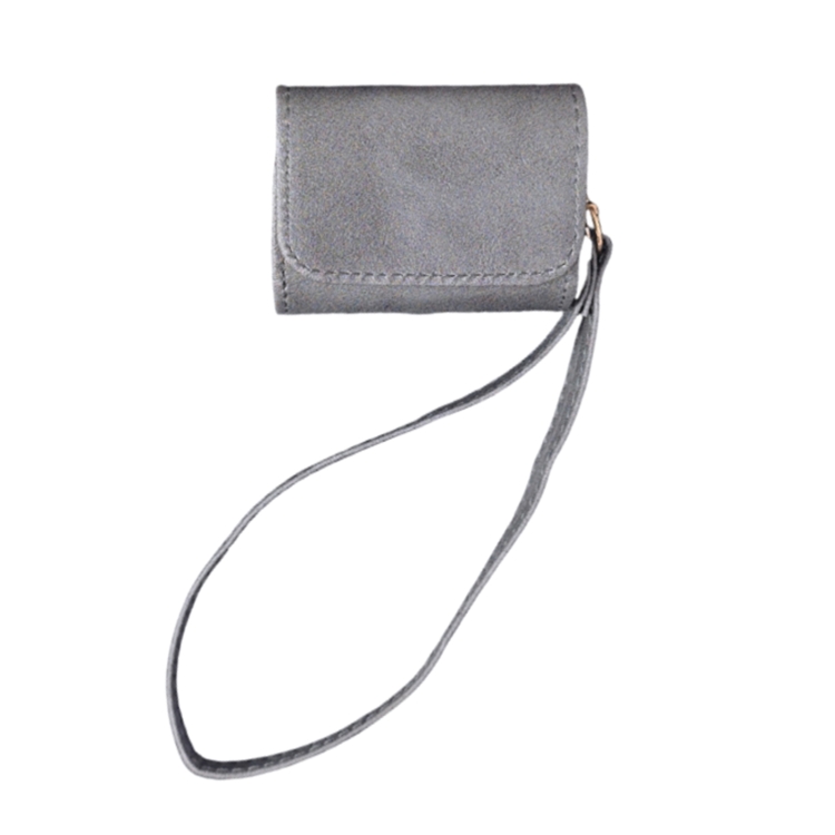 For AirPods 4 Cowhide Texture PU Headset Shockproof Case(Grey)