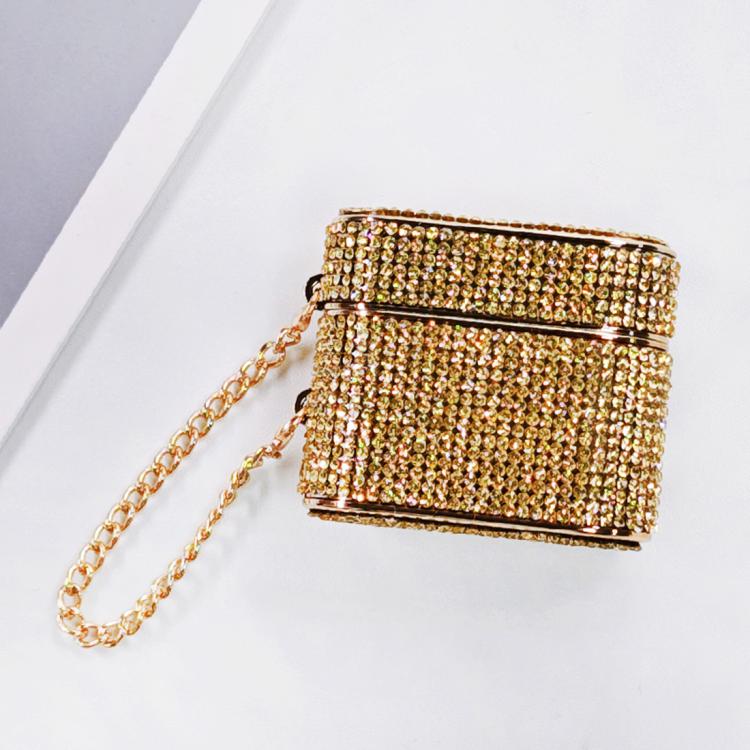 For AirPods 4 Cylindrical Diamond Bluetooth Earphone Protective Case(Gold)