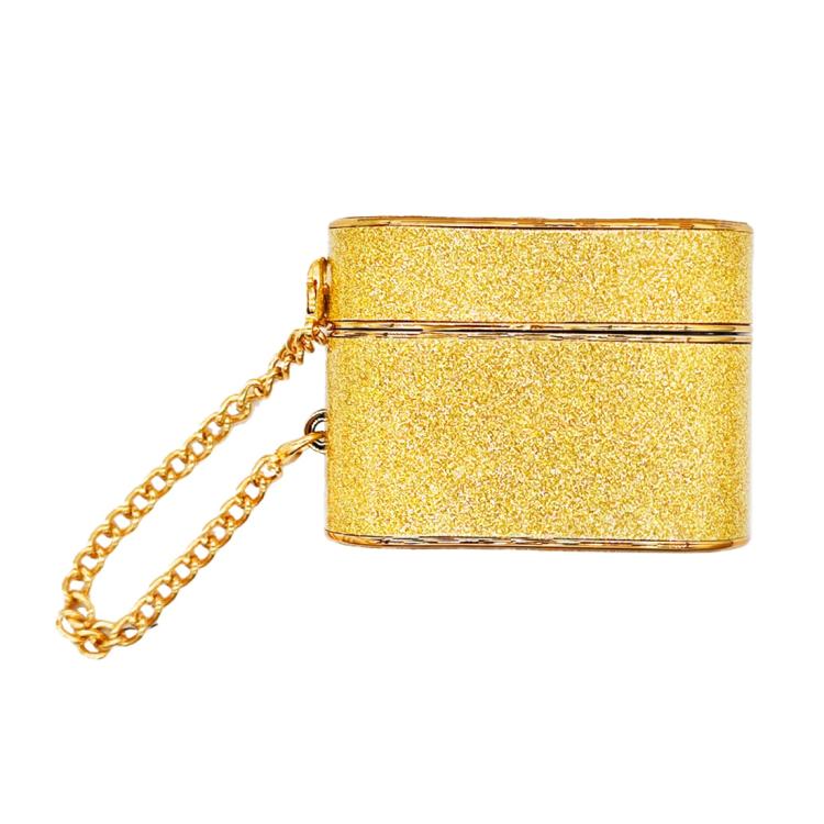 For AirPods 4 Cylindrical Glitter Leather Texture Bluetooth Earphone Protective Case(Gold)