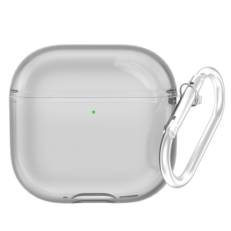 For AirPods 4 Earphone Soft Protective Case, Size: With Keychain(Transparent Black)