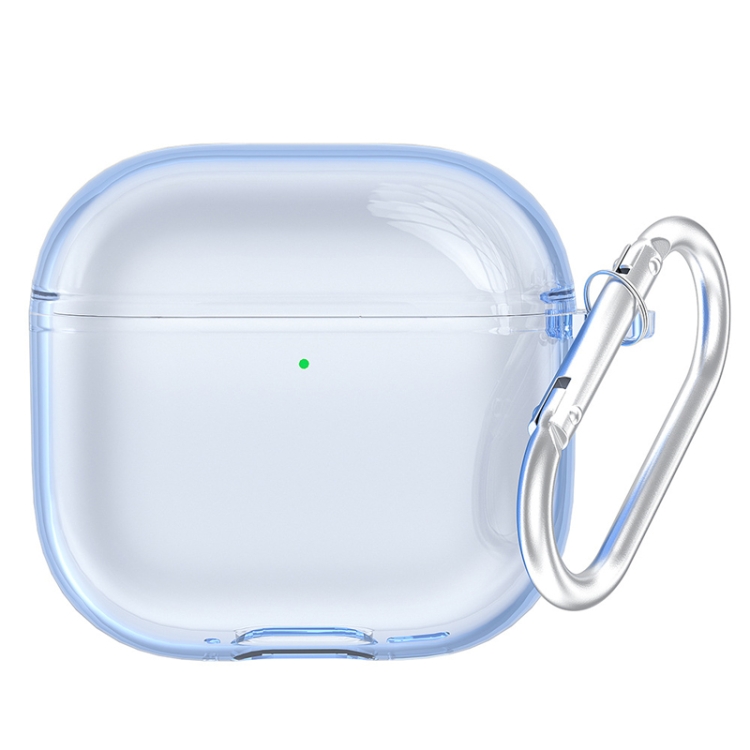 For AirPods 4 Earphone Soft Protective Case, Size: With Keychain(Transparent Blue)