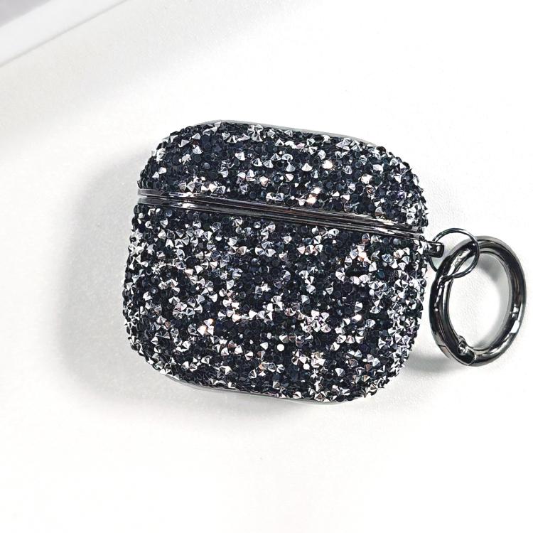 For AirPods 4 Electroplating Glitter Diamond Wireless Earphone Protective Case(Dark Blue)