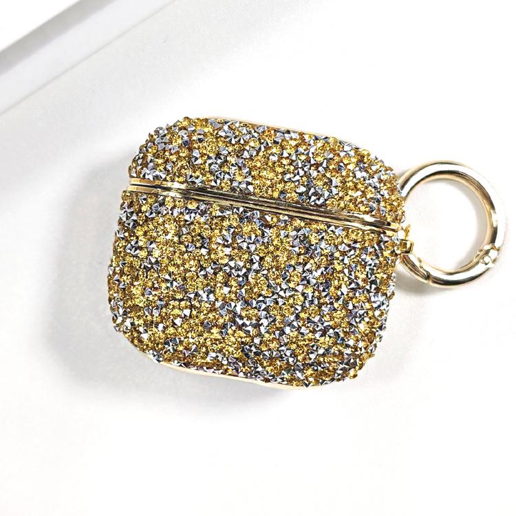 For AirPods 4 Electroplating Glitter Diamond Wireless Earphone Protective Case(Gold)