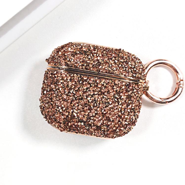 For AirPods 4 Electroplating Glitter Diamond Wireless Earphone Protective Case(Rose Gold)