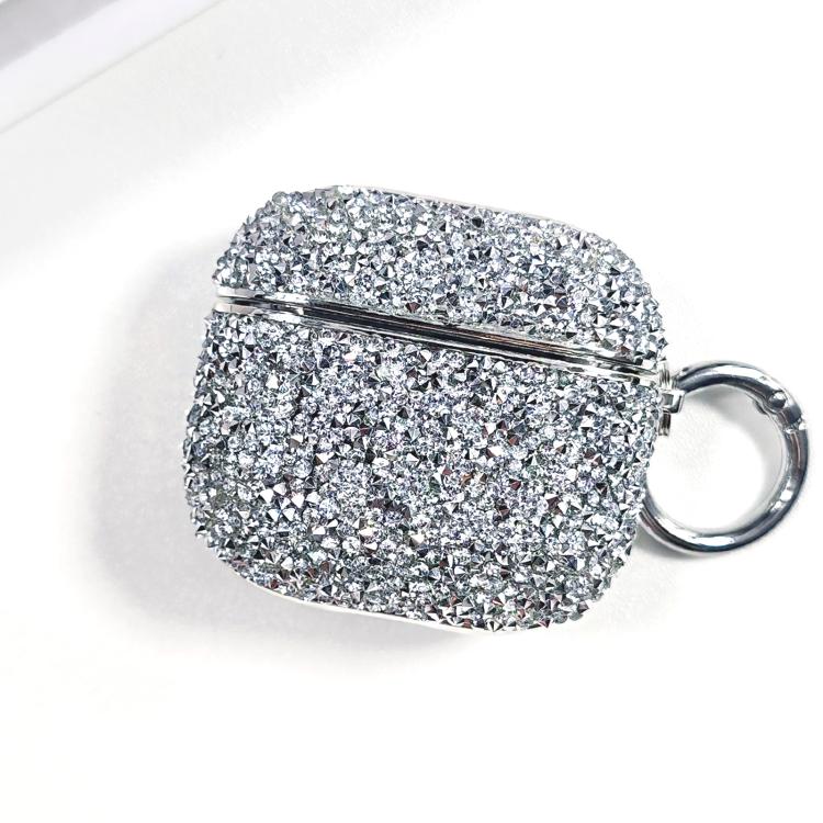 For AirPods 4 Electroplating Glitter Diamond Wireless Earphone Protective Case(Silver)