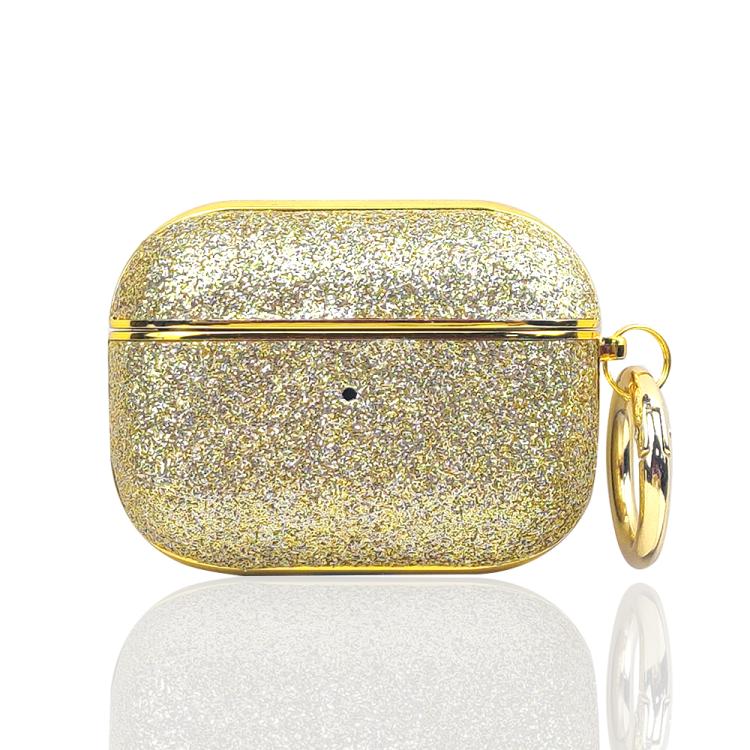 For AirPods 4 Electroplating Glitter Powder Wireless Earphone Protective Case(Gold)