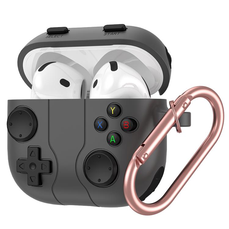 For AirPods 4 Game Console Style Wireless Earphone Silicone Case(Dark Grey)