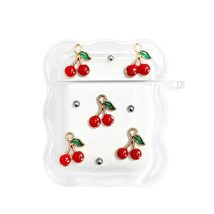 For Airpods 4 Girly Cherry Wireless Bluetooth Earphone Case(Transparent)