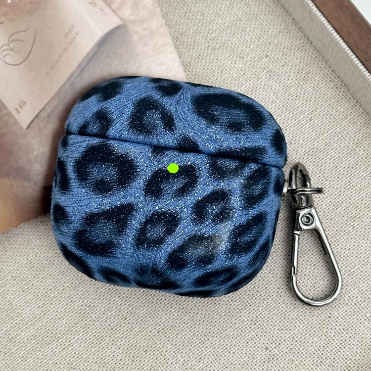 For AirPods 4 Leopard Texture Wireless Earphone PC Case(Blue)