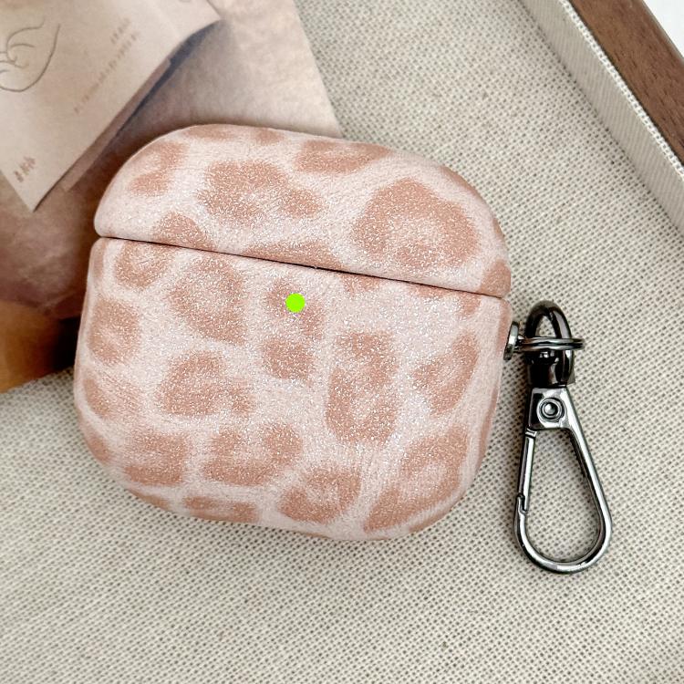 For AirPods 4 Leopard Texture Wireless Earphone PC Case(Pink)
