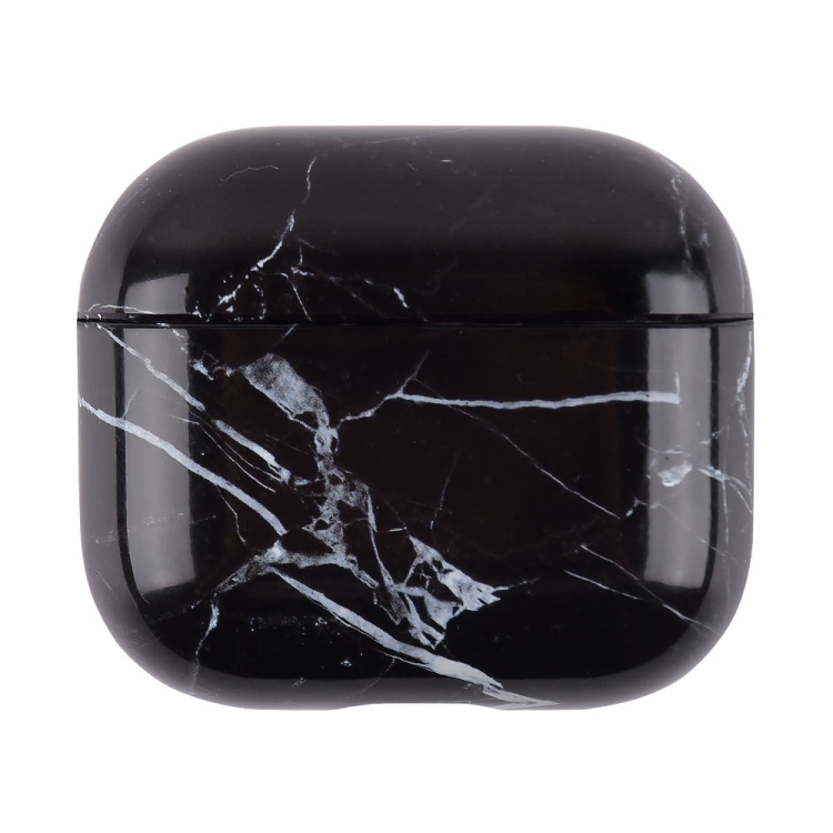 For AirPods 4 Marble Pattern TPU Earphones Protective Case(Black White S05)