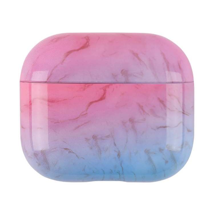 For AirPods 4 Marble Pattern TPU Earphones Protective Case(Pink Blue S04)