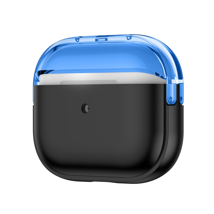 For AirPods 4 Moonlight Box TPU Shockproof Earphone Protective Case(Transparent Blue + Black)