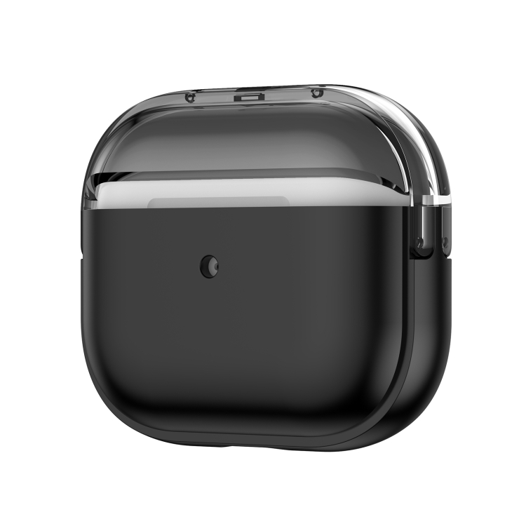 For AirPods 4 Moonlight Box TPU Shockproof Earphone Protective Case(Transparent Grey + Black)