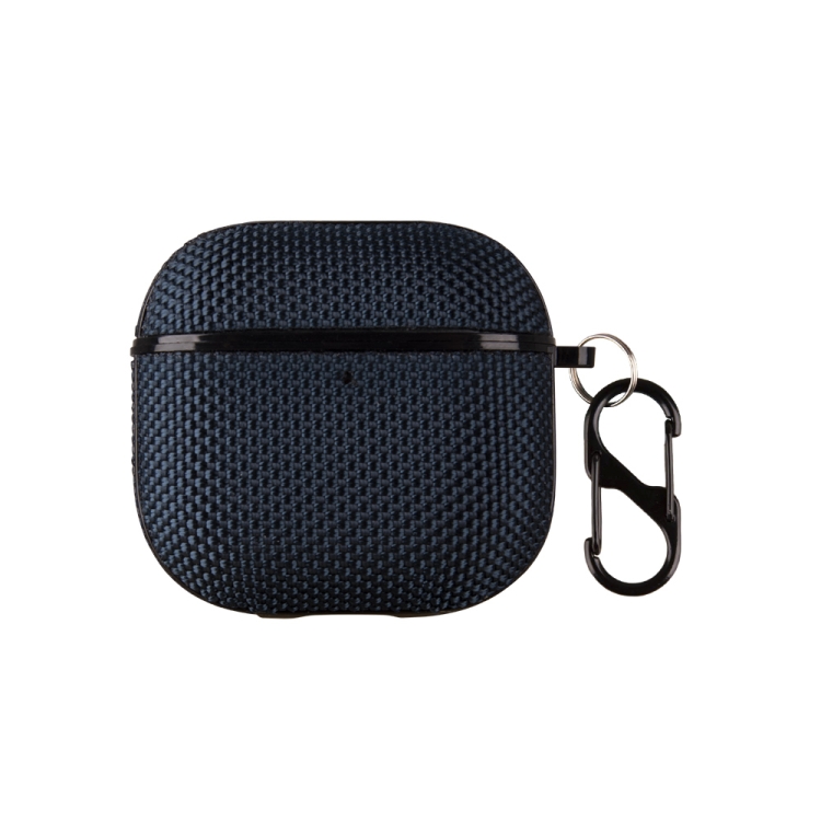For AirPods 4 Nylon Waterproof Wireless Earphone One-piece Case with Hook(Dark Blue)