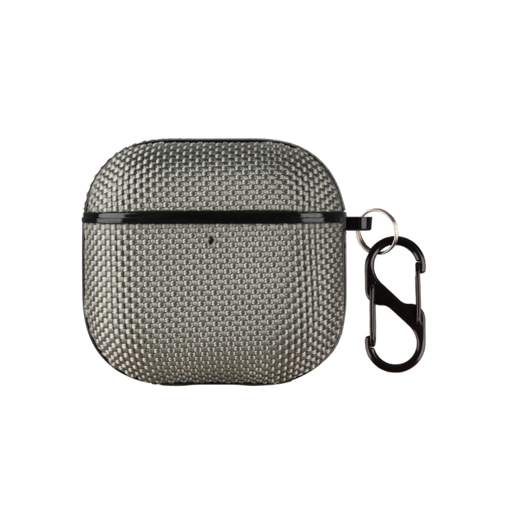 For AirPods 4 Nylon Waterproof Wireless Earphone One-piece Case with Hook(Grey)