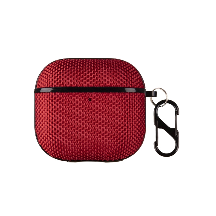 For AirPods 4 Nylon Waterproof Wireless Earphone One-piece Case with Hook(Red)