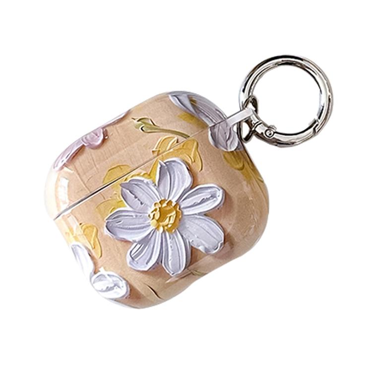For AirPods 4 Oil Painting TPU Water Sticker Earphone Case(Yellow)