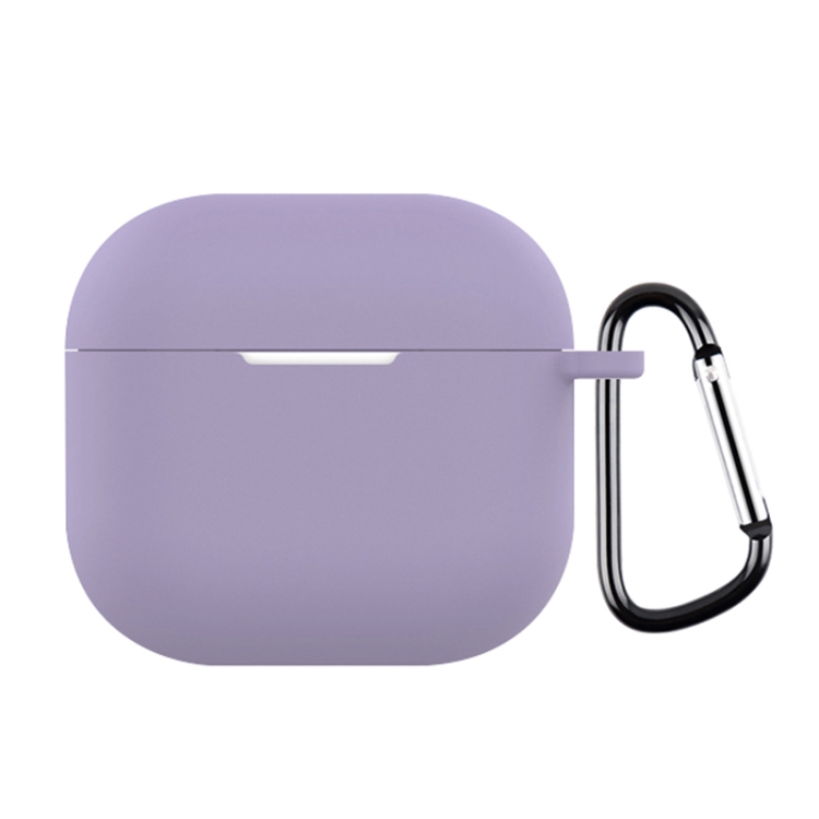 For AirPods 4 Silicone Earphone Protective Case with Hook(Lavender)
